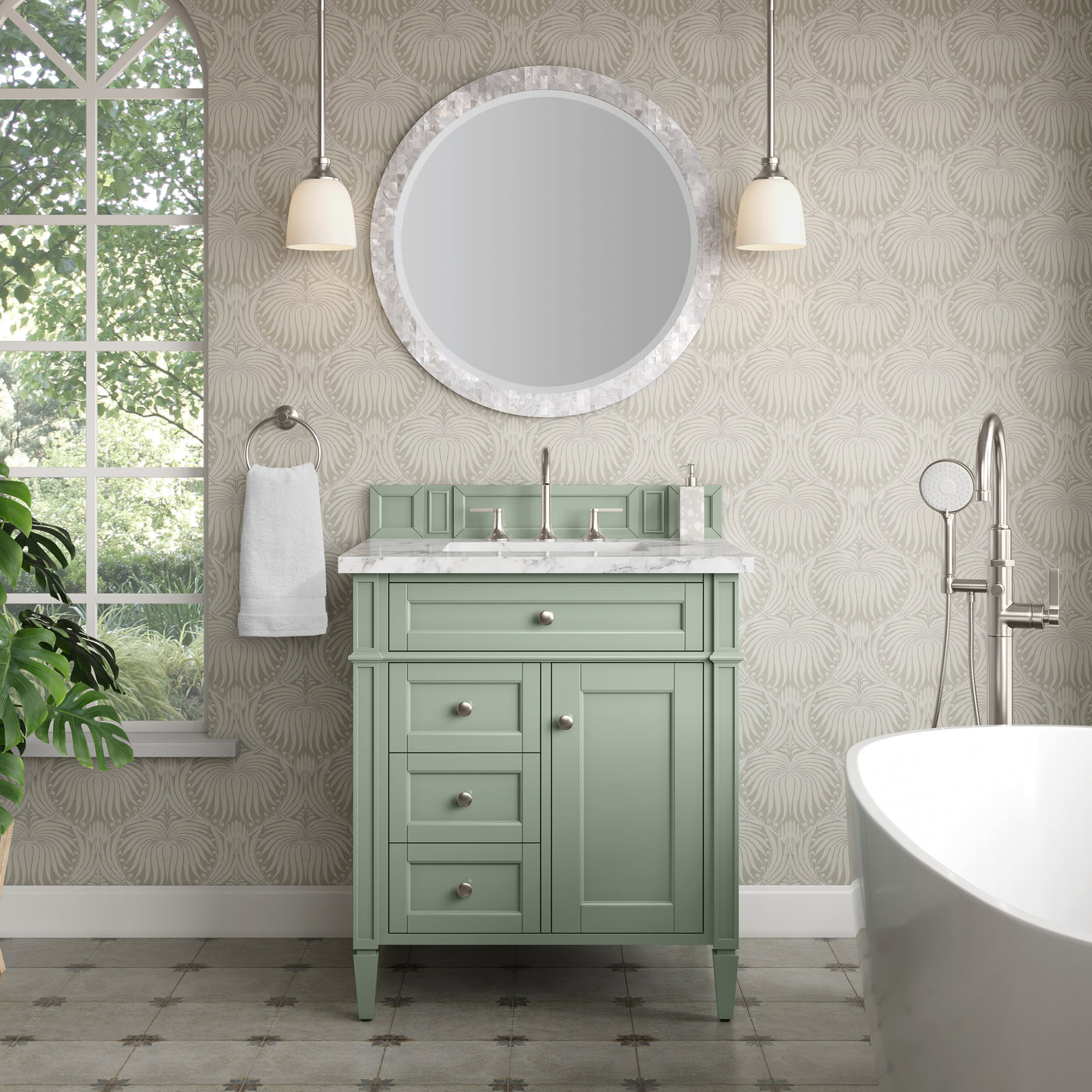 James Martin Brittany 30" Single Bathroom Vanity, Sage Green by James Martin