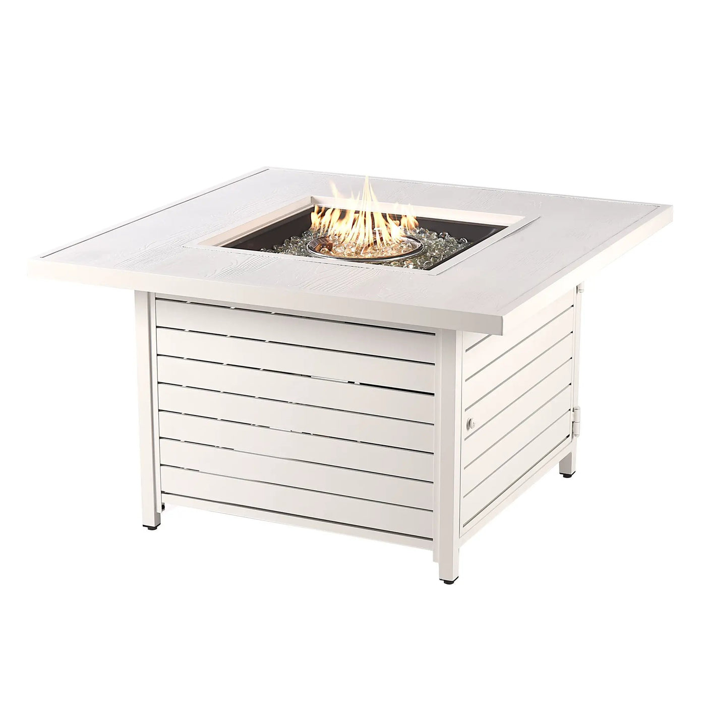 Aluminum 42-in Square Propane Fire Table with Beads, Covers and Lid by Sharicks