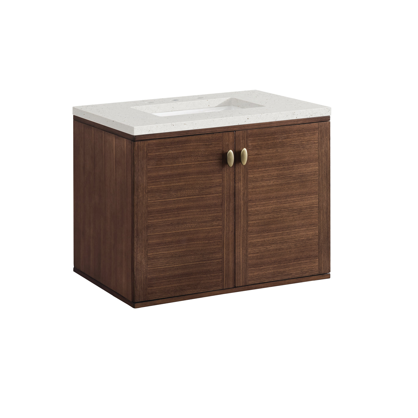 James Martin Amberly 30" Dual Mount Single Bathroom Vanity, Mid-Century Walnut by James Martin