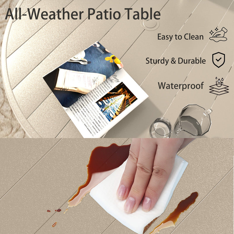 Sandstone 7-Piece Patio Dining Set with Metal Table - Waterproof Seats, photo 6 of 10