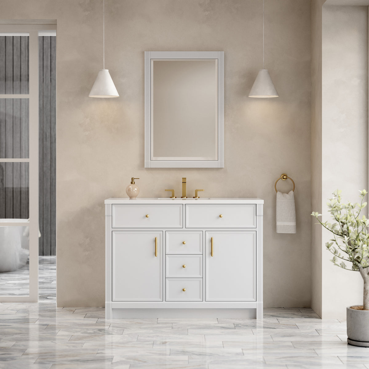 James Martin Bellshire 48" Single Bathroom Vanity, Bright White, view 36