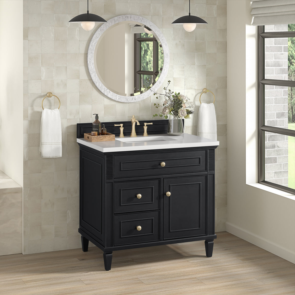 James Martin Lorelai 36" Single Bathroom Vanity, Black Onyx, view 32