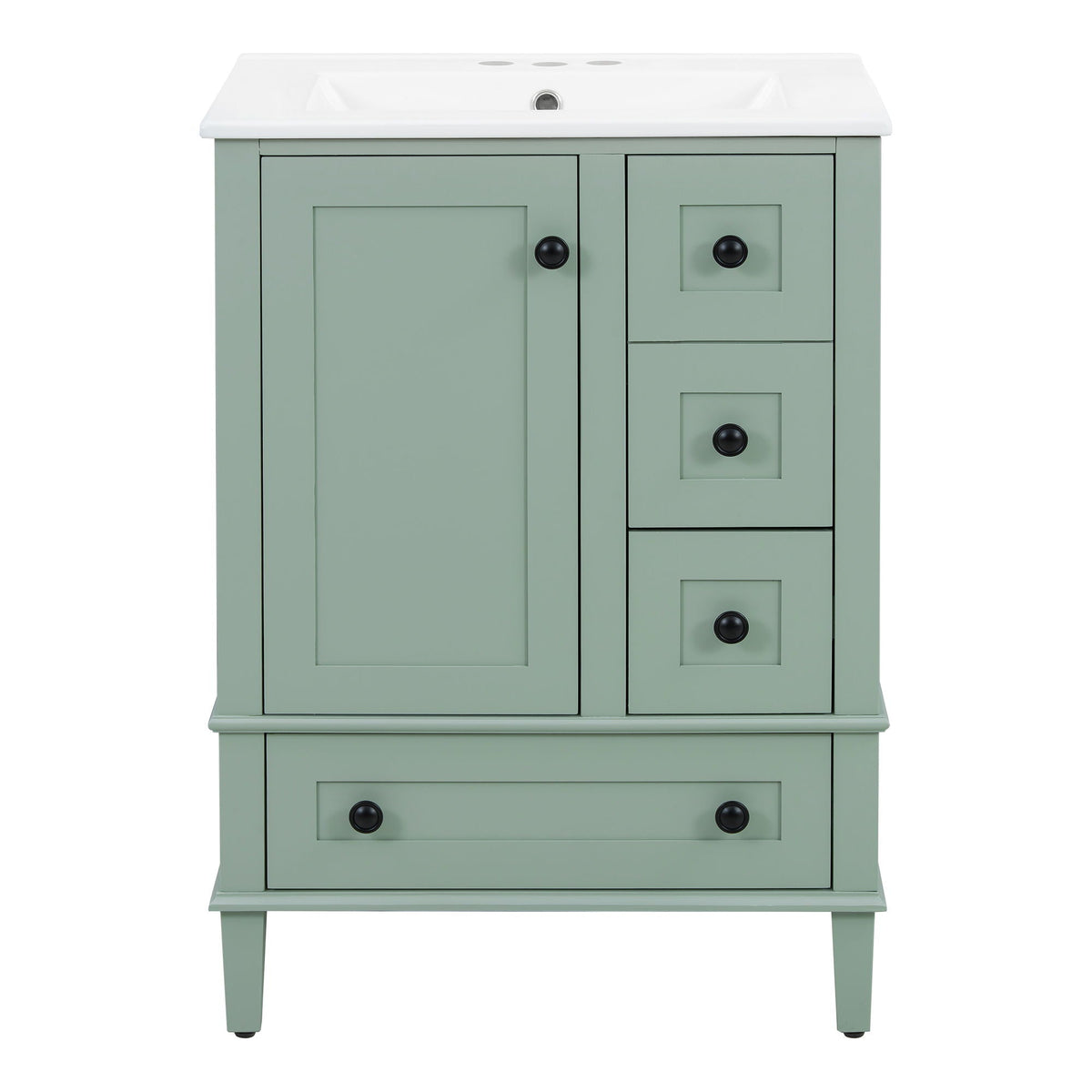 Bathroom Vanity With Integrated Basin, Soft Close Drawers, Door Mounted Double Layer Shelf, photo 4 of 16