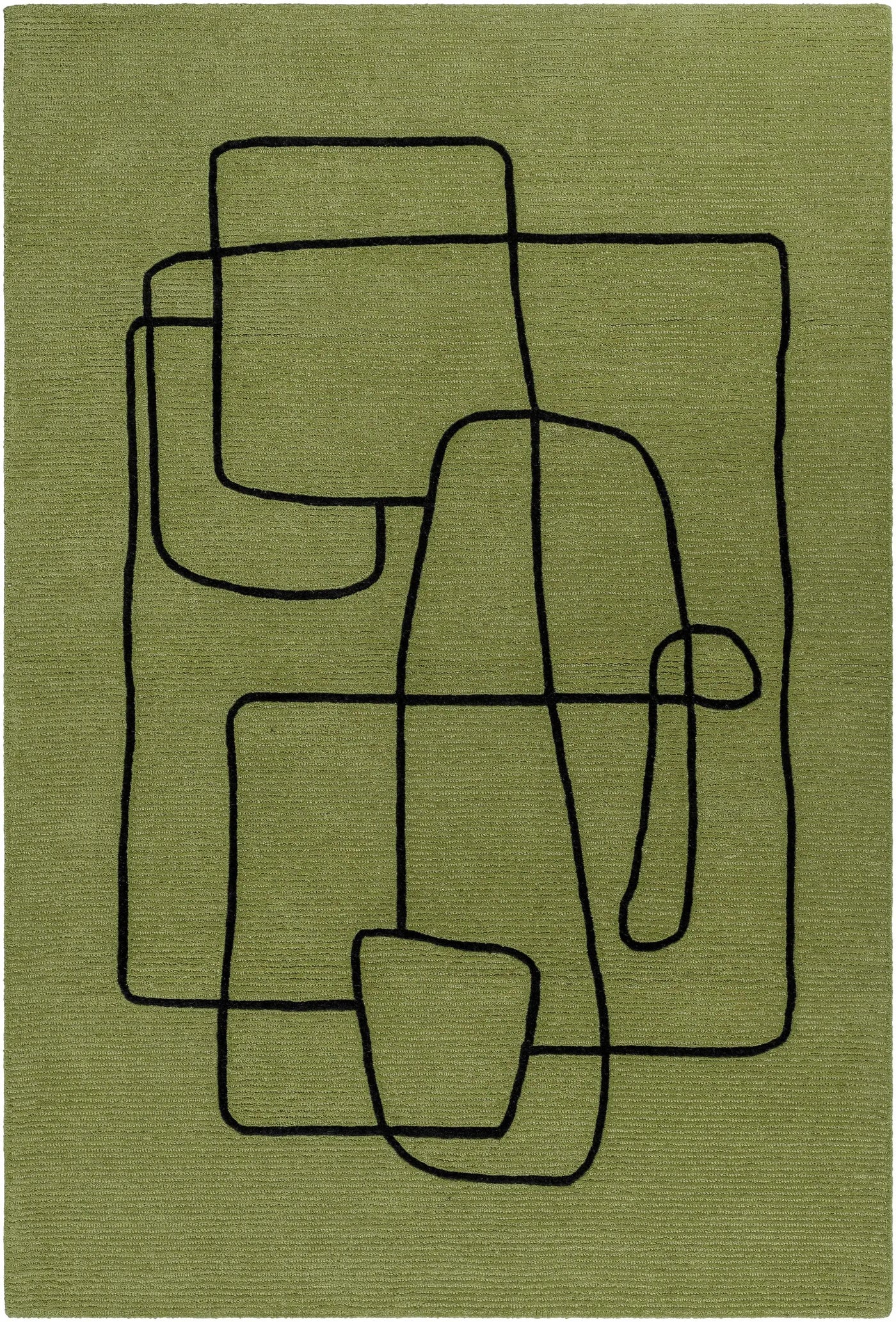 Vatsa Green Abstract Area Rug by Boutique Rugs