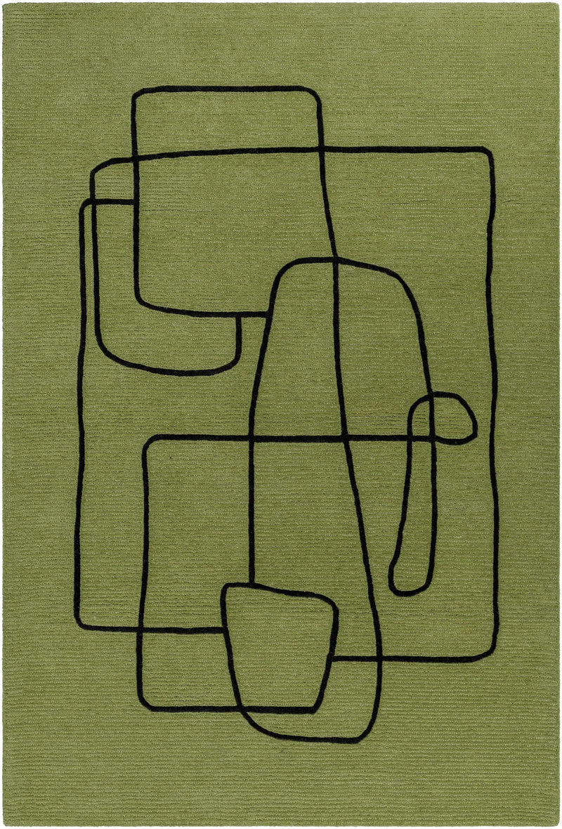 Vatsa Green Abstract Area Rug by Boutique Rugs
