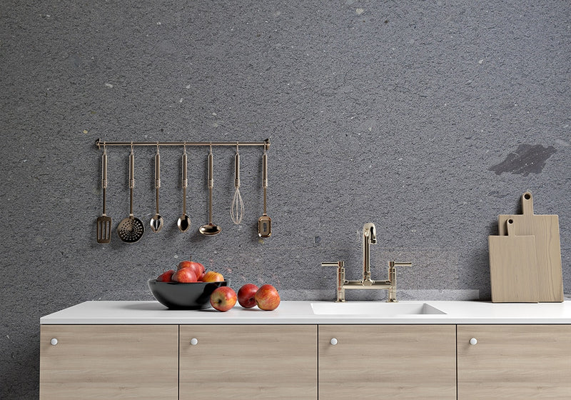 Vulcano Gray Honed Basalt Slab Random room scene 2