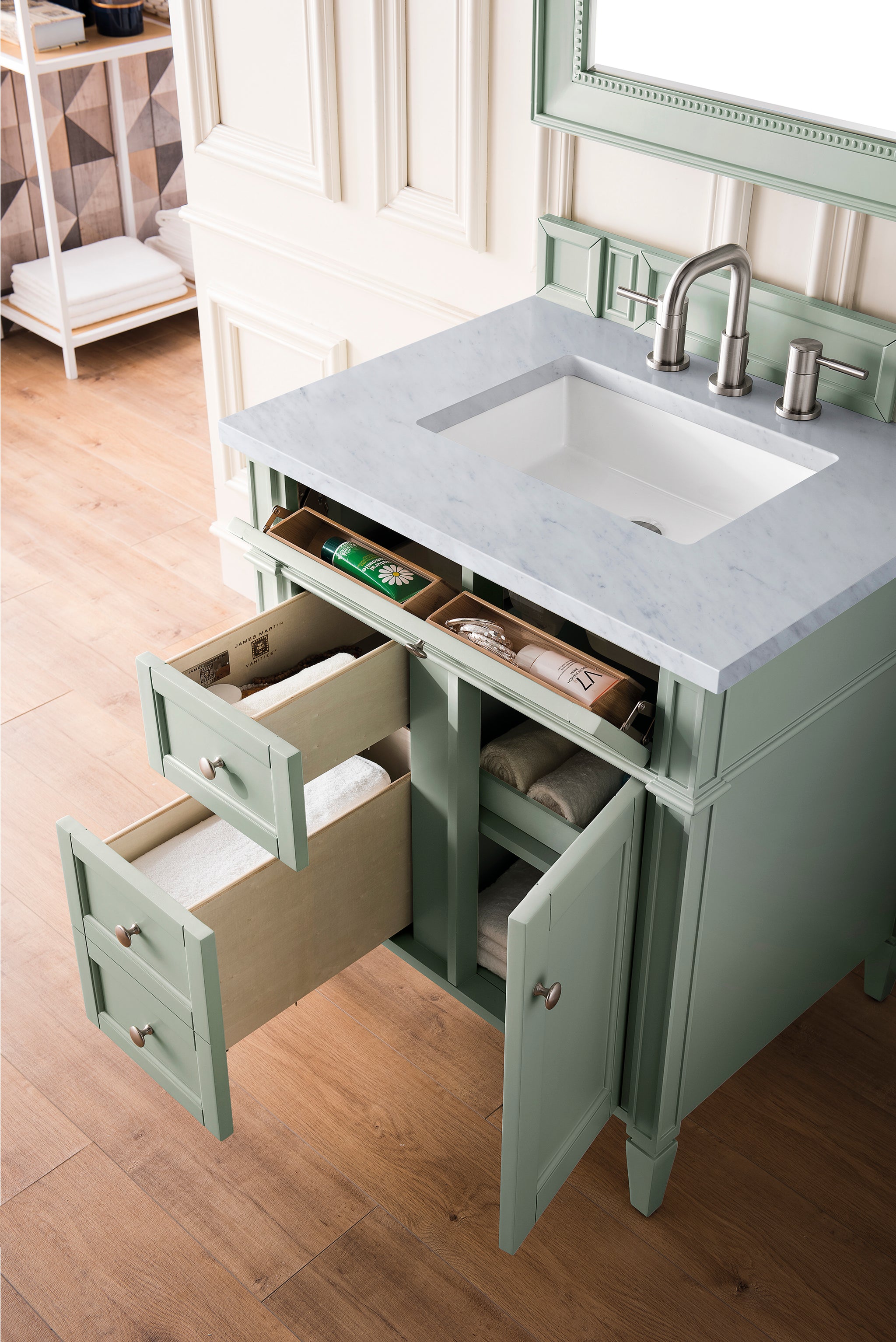 James Martin Brittany 30" Single Bathroom Vanity, Sage Green by James Martin
