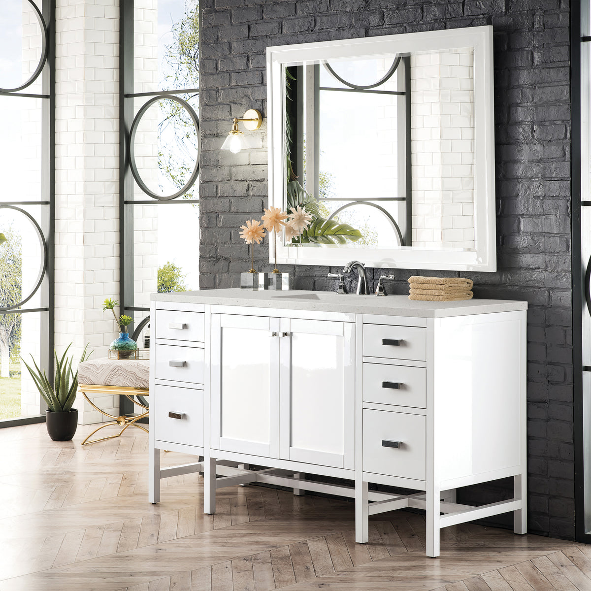 James Martin Addison 60" Single Bathroom Vanity, Glossy White, view 15