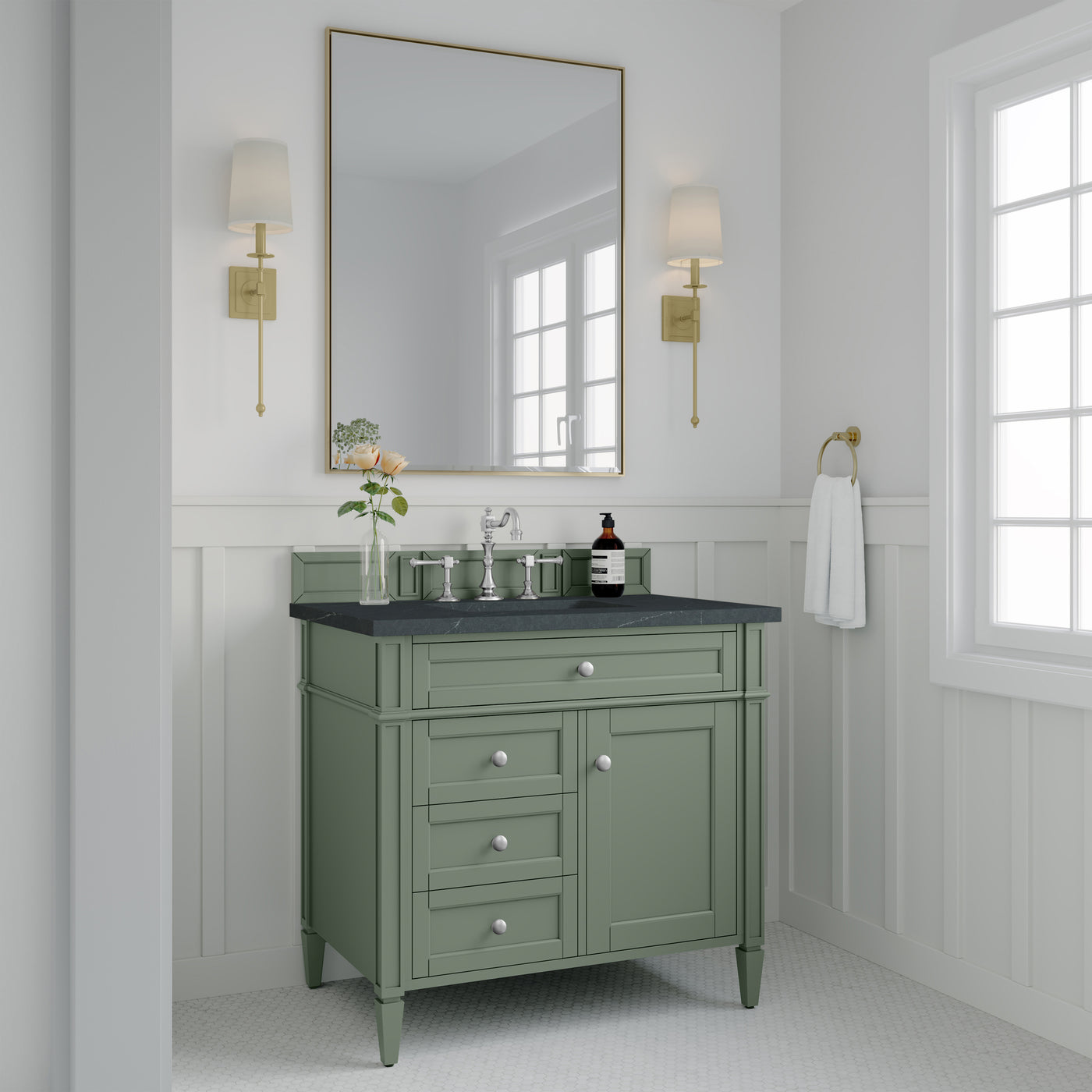 James Martin Brittany 36" Single Bathroom Vanity, Smokey Celadon by James Martin