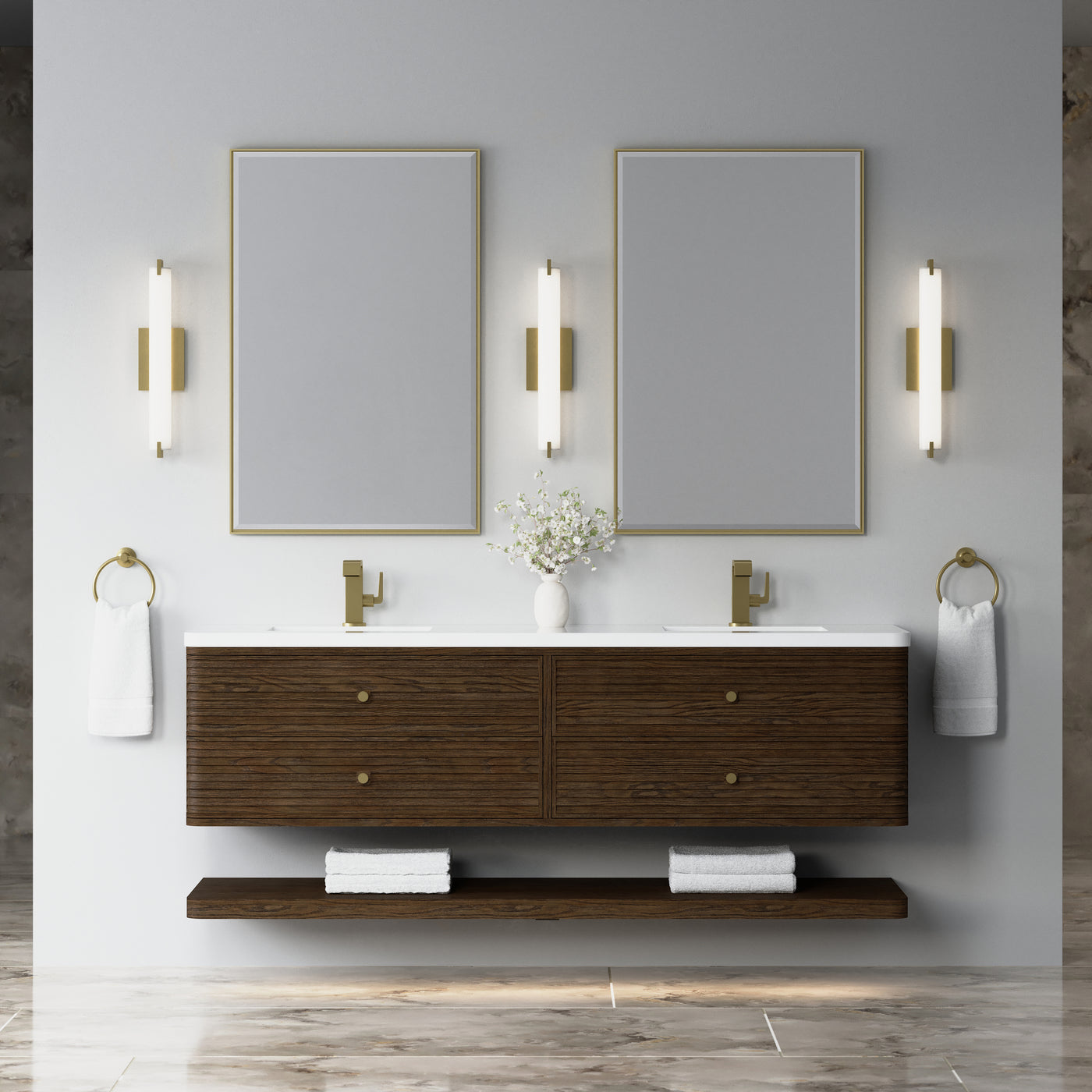 James Martin Allamari 72" Floating Double Bathroom Vanity, Sable by James Martin