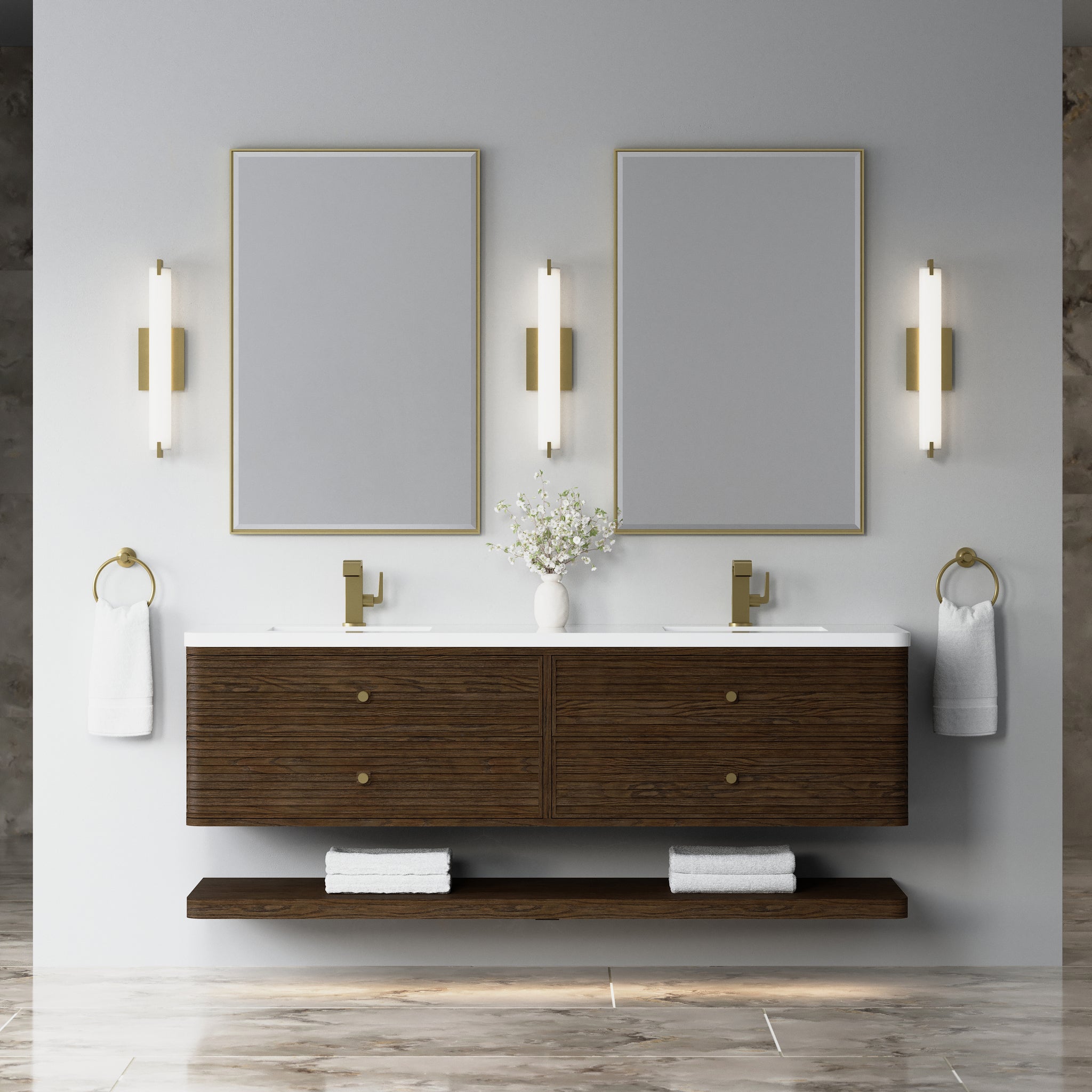 James Martin Allamari 72" Floating Double Bathroom Vanity, Sable by James Martin