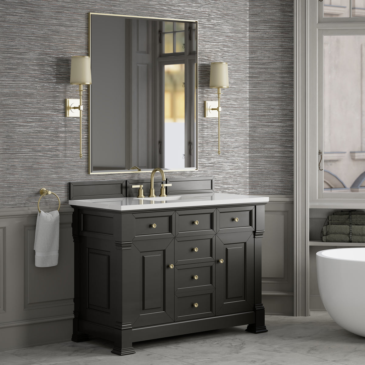 James Martin Brookfield 48" Single Bathroom Vanity, Black Onyx, view 27