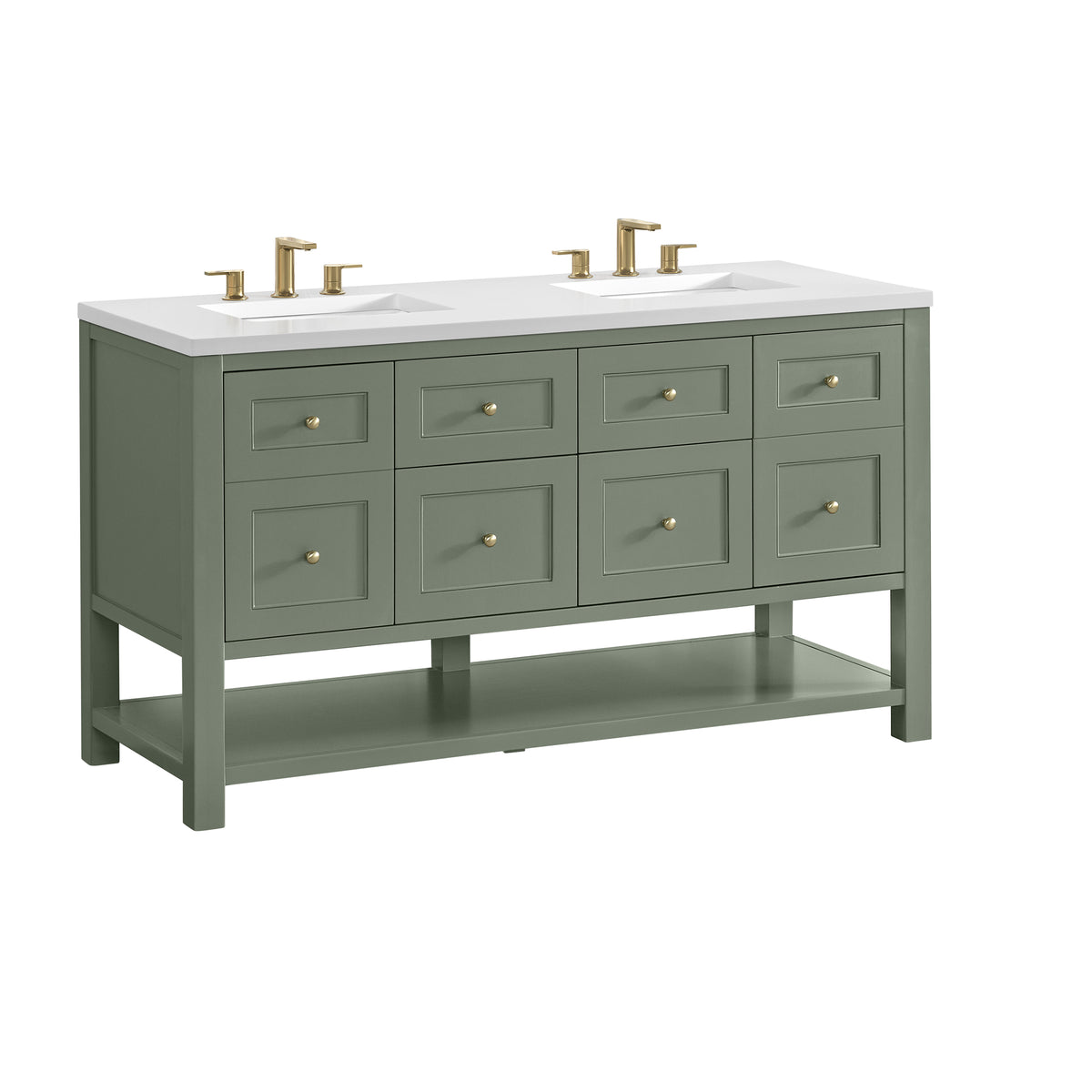 James Martin Breckenridge 60" Double Bathroom Vanity, Smokey Celadon, view 16