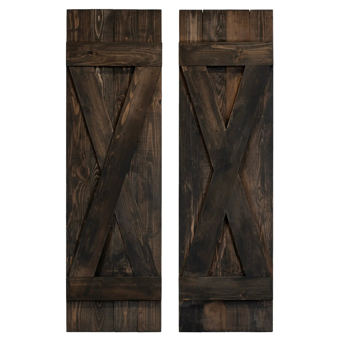 X-Bar Exterior Wood Shutters - Cedar - Set of 2 by Dogberrycollections