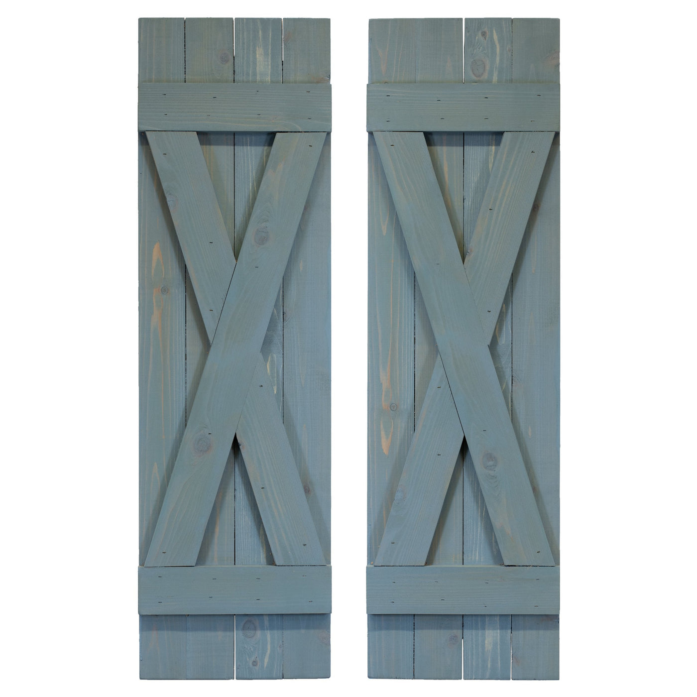 X-Bar Exterior Wood Shutters - Cedar - Set of 2 by Dogberrycollections