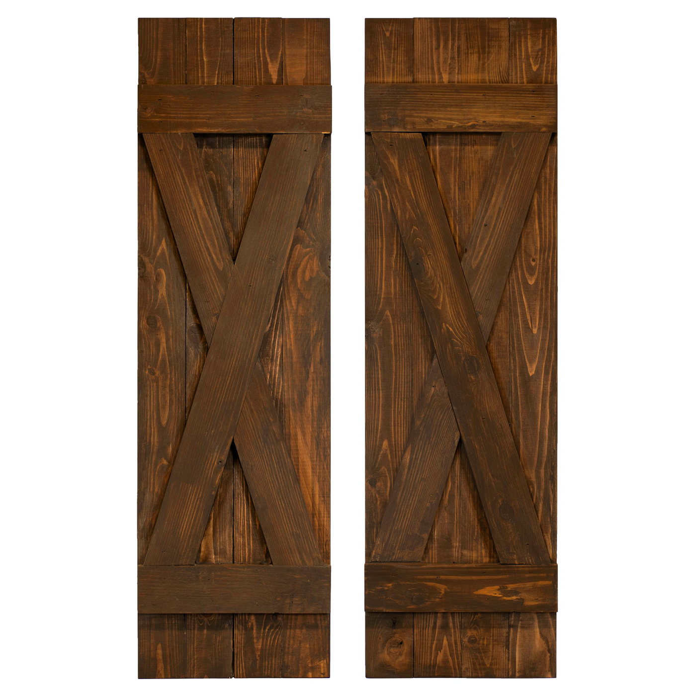 X-Bar Exterior Wood Shutters - Cedar - Set of 2 by Dogberrycollections