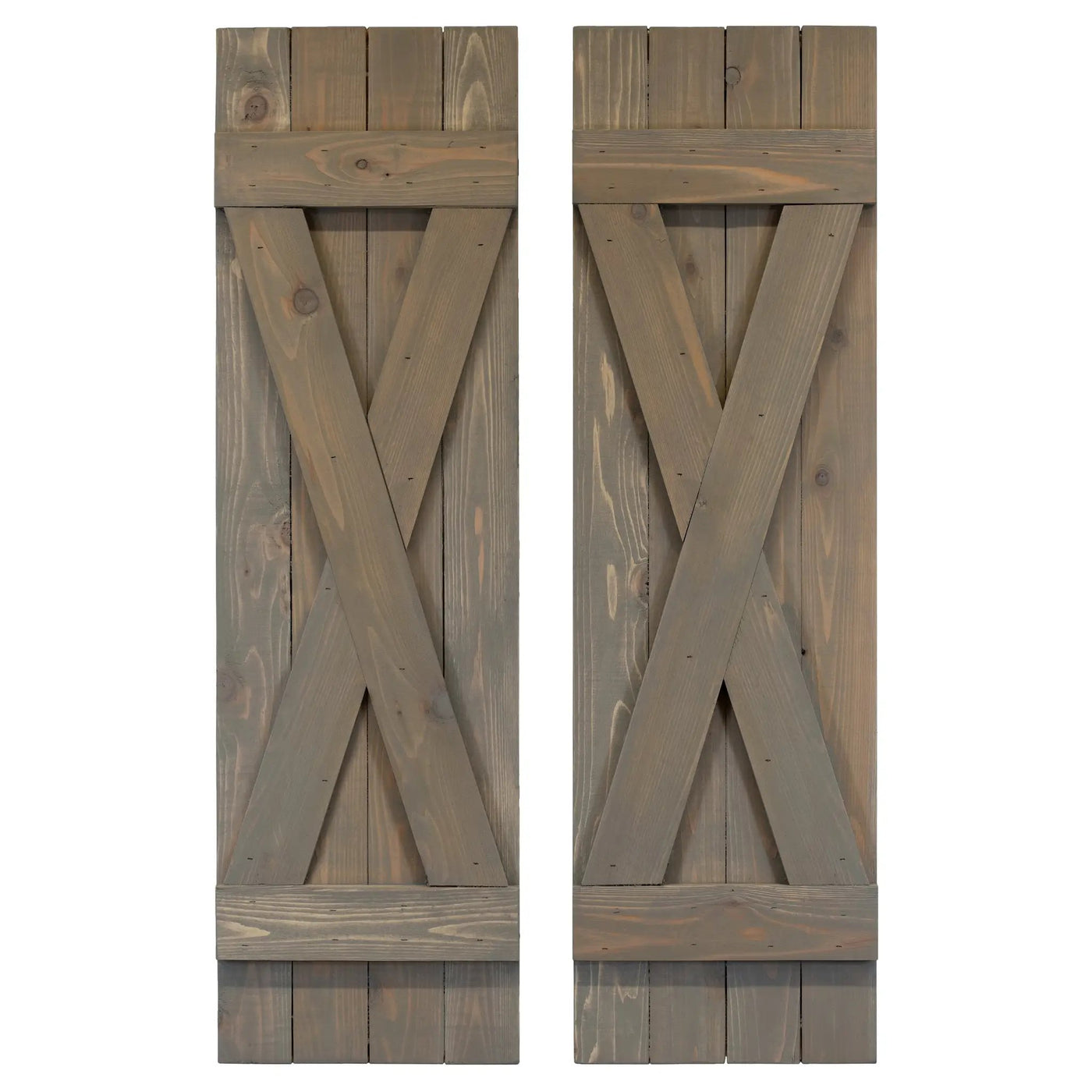 X-Bar Exterior Wood Shutters - Cedar - Set of 2 by Dogberrycollections