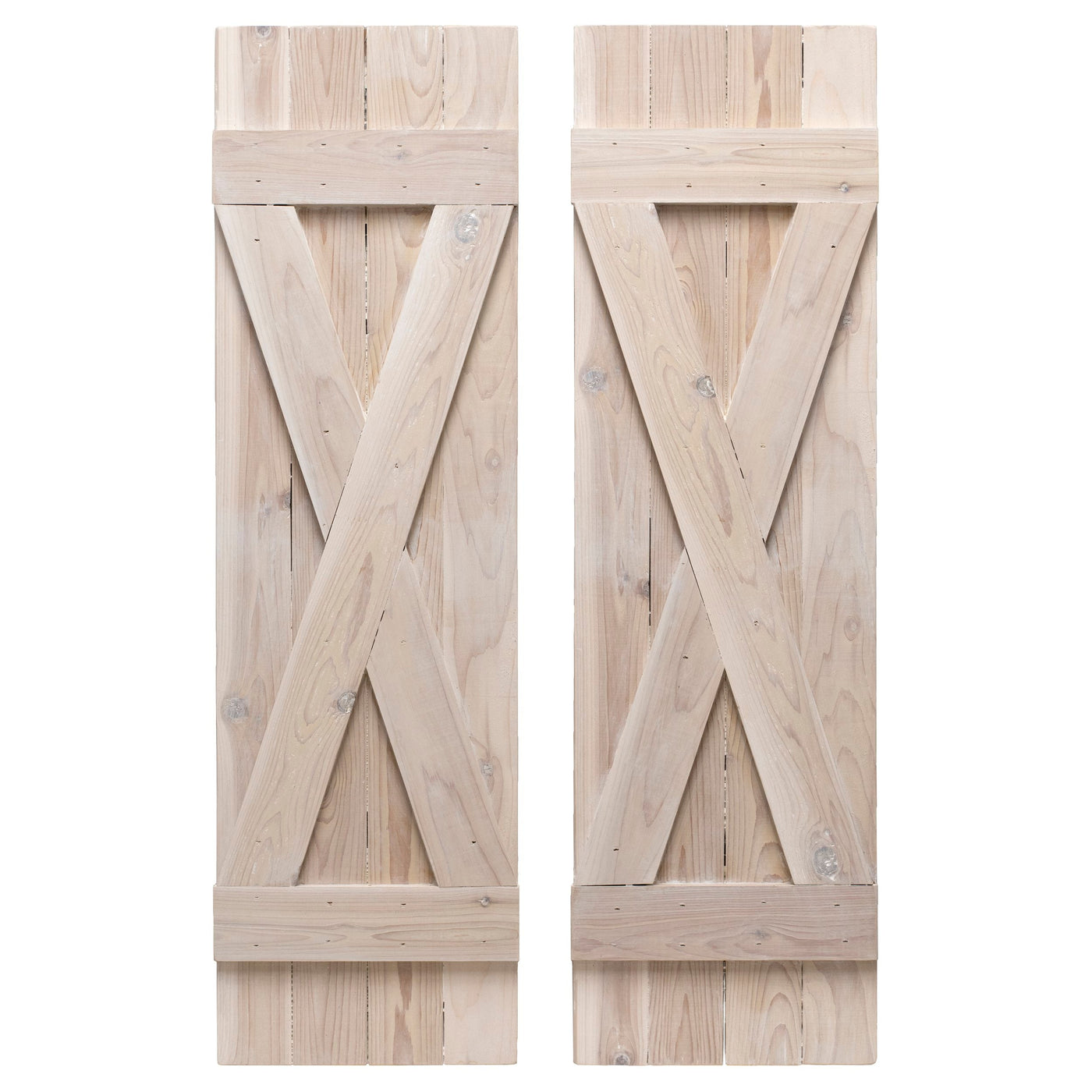 X-Bar Exterior Wood Shutters - Cedar - Set of 2 by Dogberrycollections