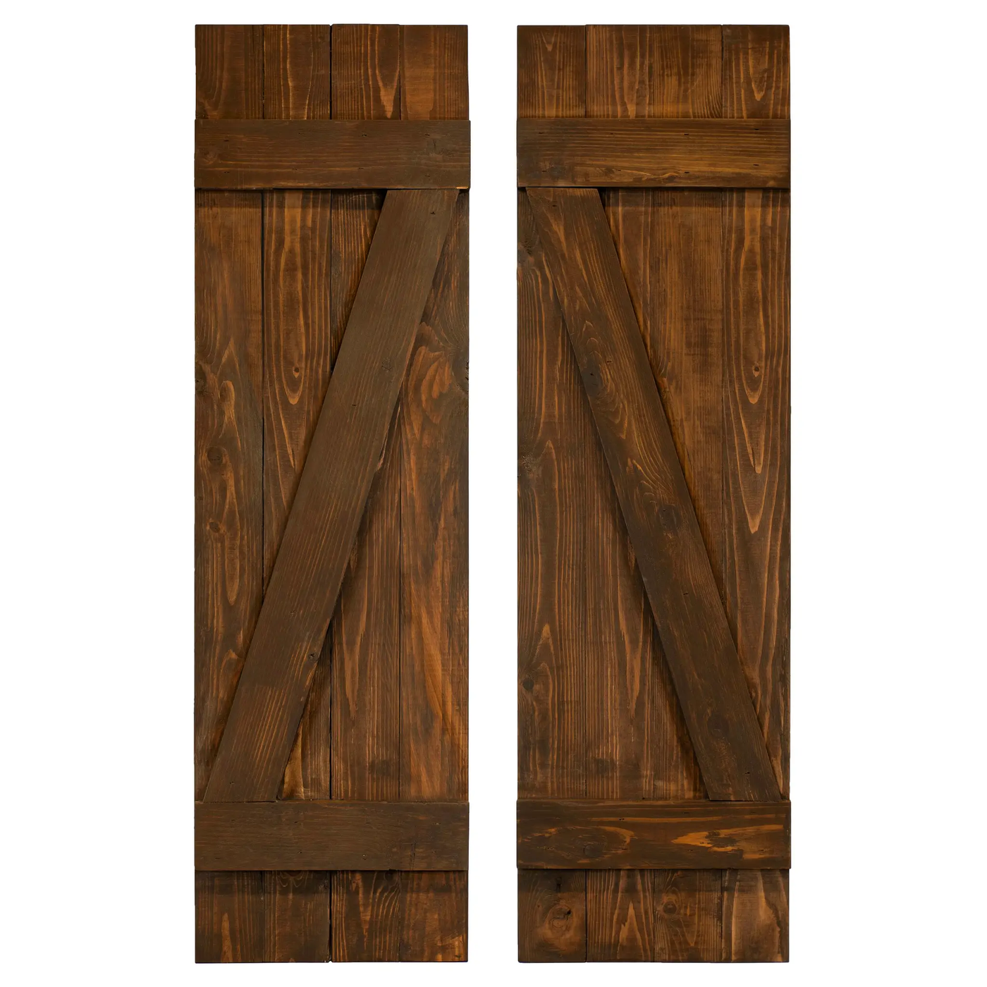 Z-Bar Exterior Wood Shutters - Cedar - Set of 2 by Dogberrycollections