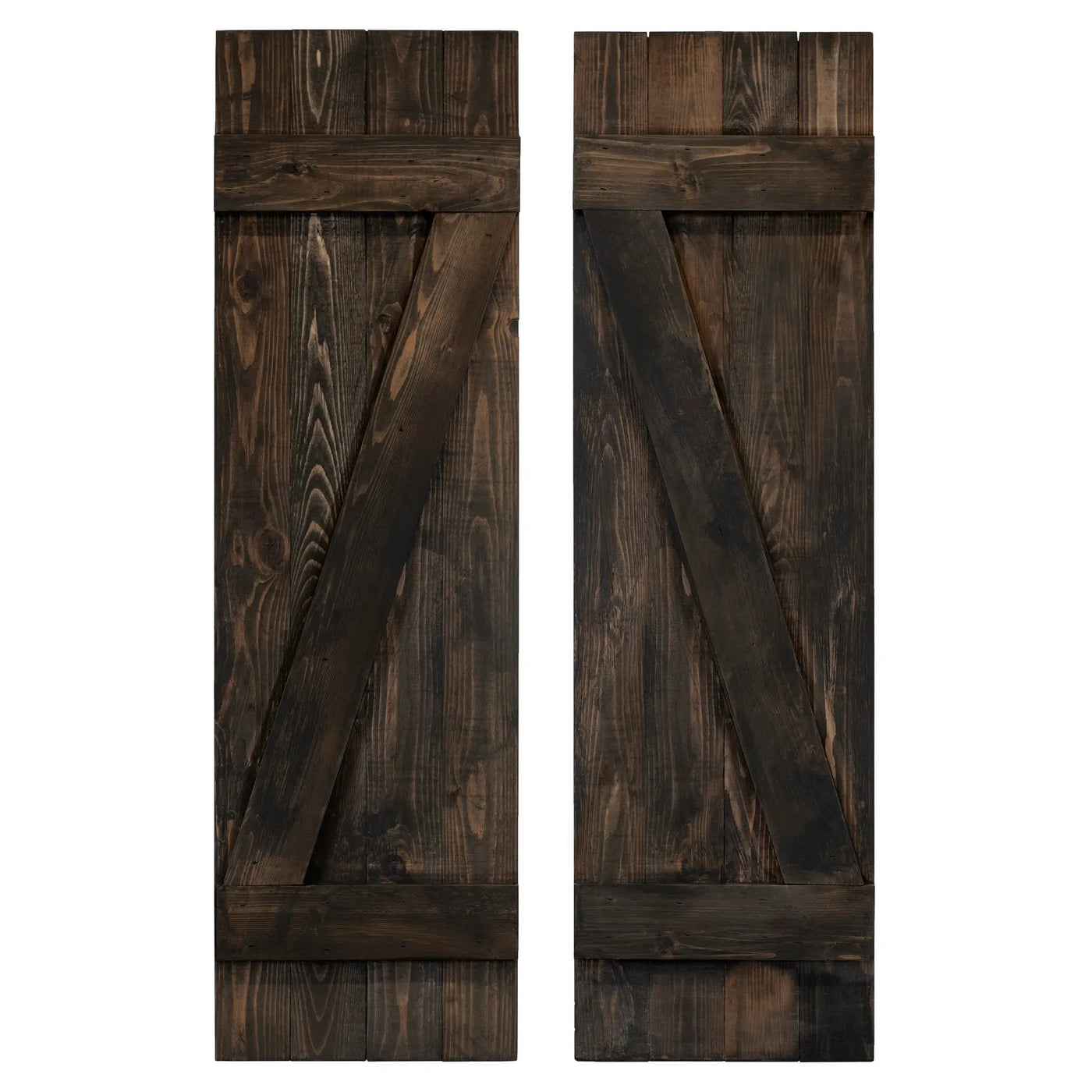 Z-Bar Exterior Wood Shutters - Cedar - Set of 2 by Dogberrycollections