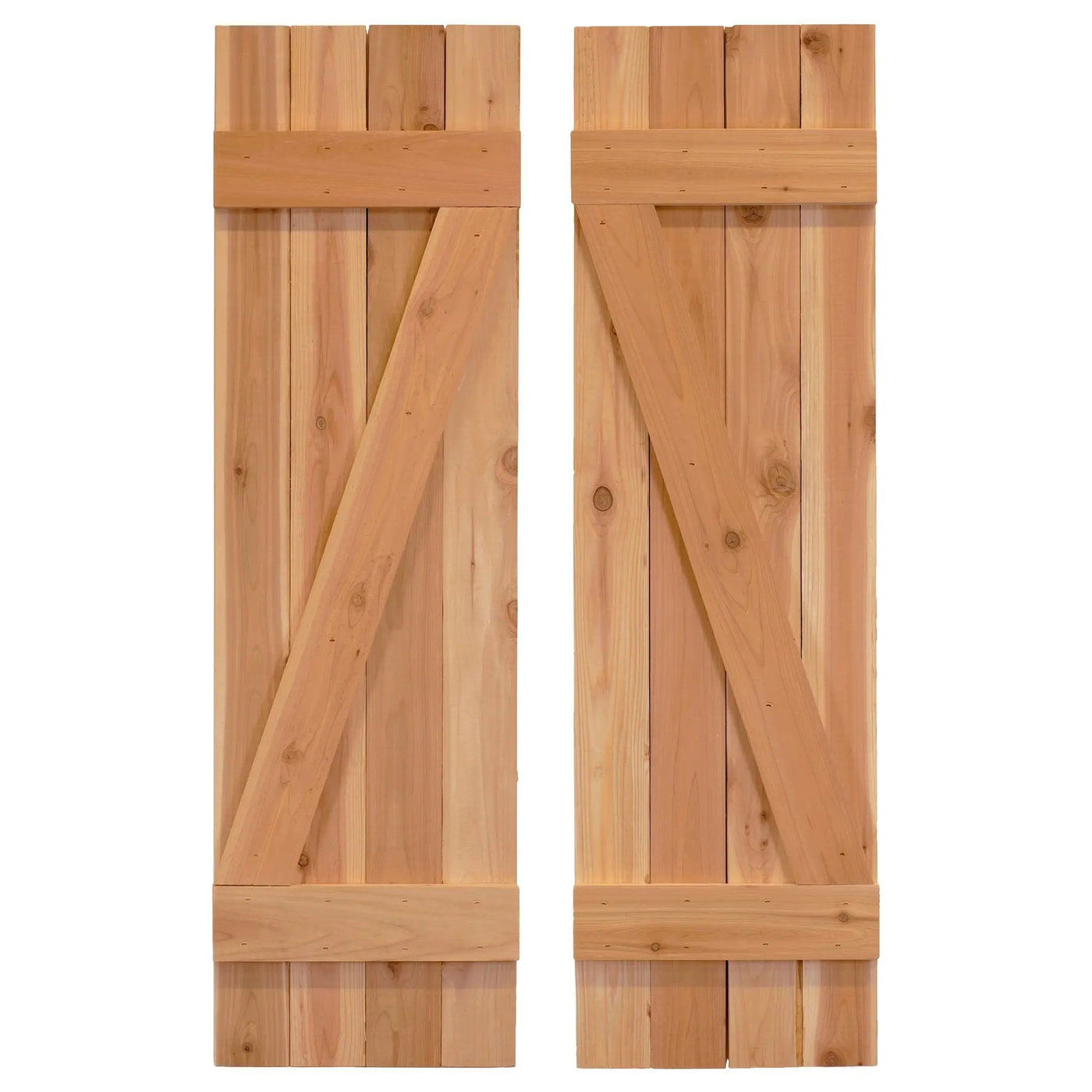 Z-Bar Exterior Wood Shutters - Cedar - Set of 2 by Dogberrycollections