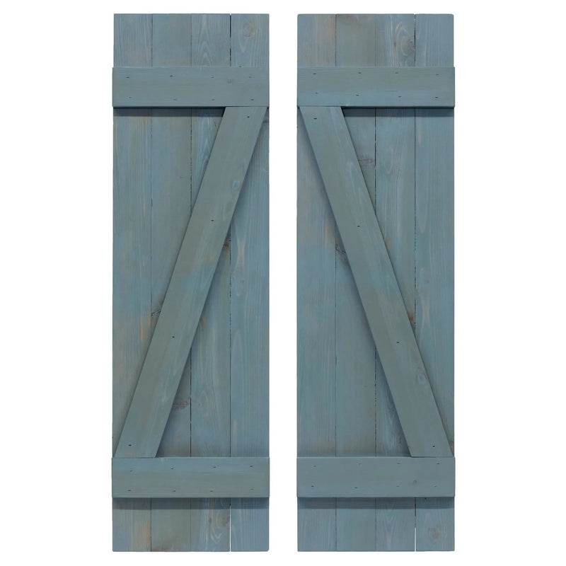 Z-Bar Exterior Wood Shutters - Cedar - Set of 2 by Dogberrycollections