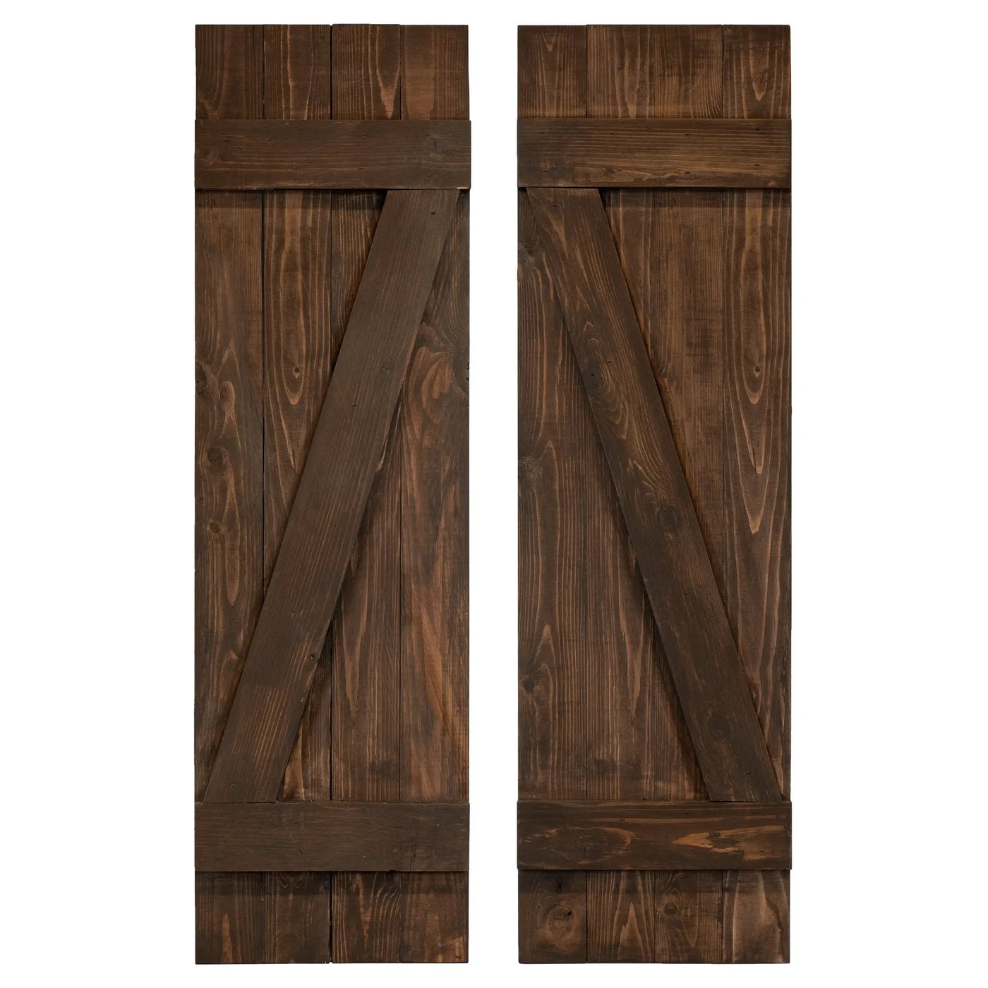 Z-Bar Exterior Wood Shutters - Cedar - Set of 2 by Dogberrycollections