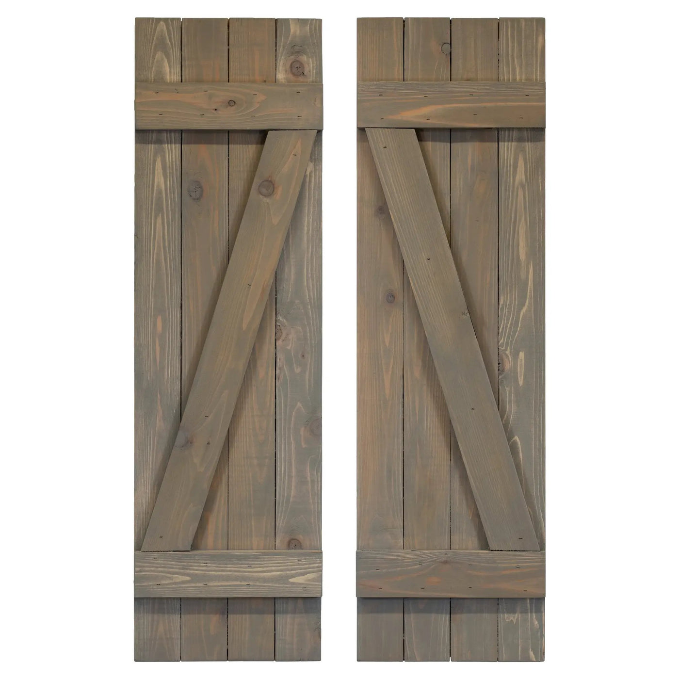 Z-Bar Exterior Wood Shutters - Cedar - Set of 2 by Dogberrycollections