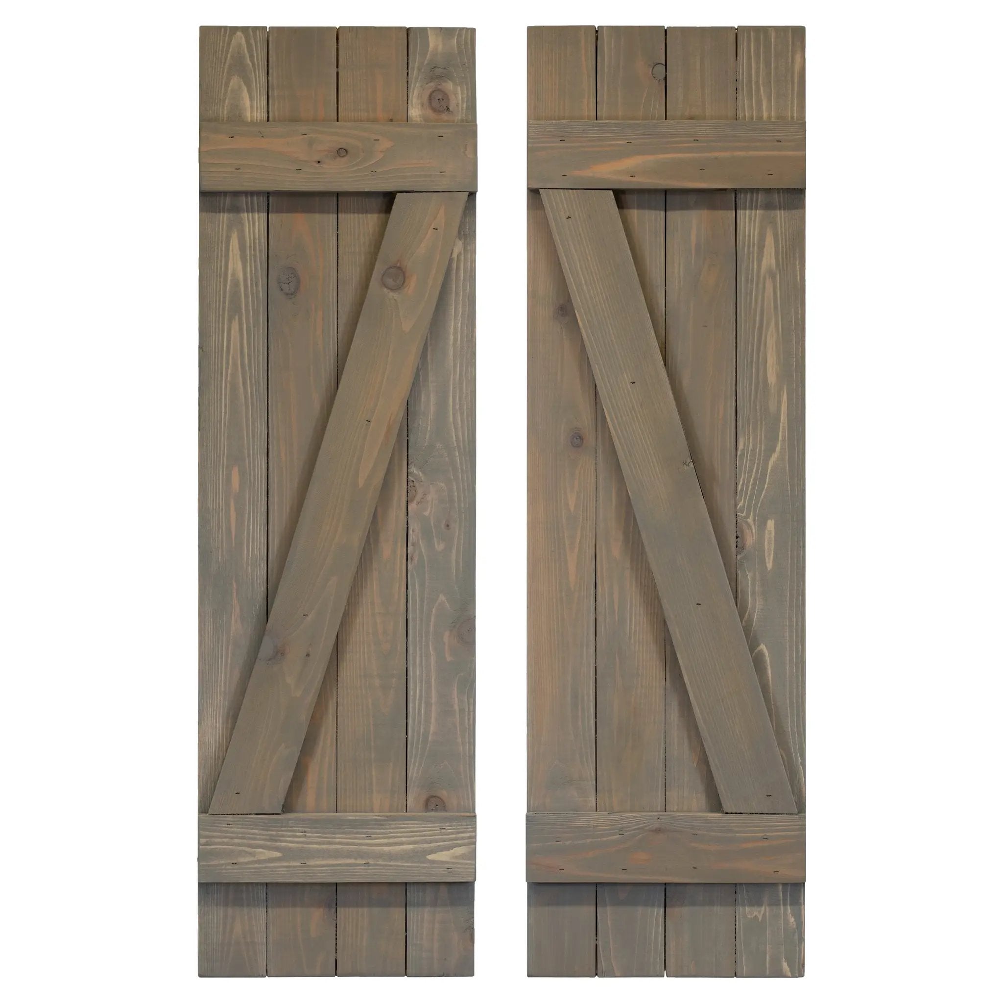 Z-Bar Exterior Wood Shutters - Cedar - Set of 2 by Dogberrycollections