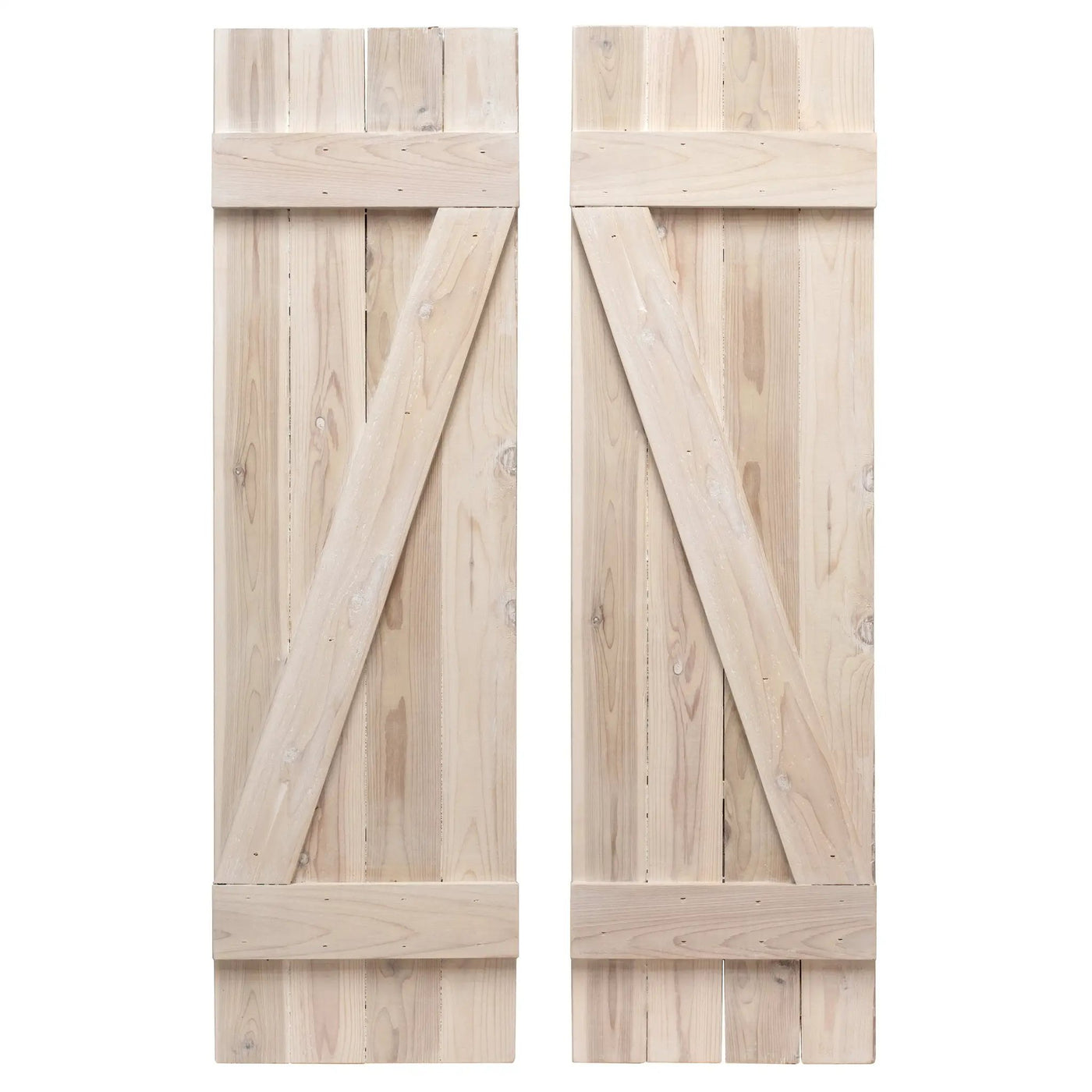 Z-Bar Exterior Wood Shutters - Cedar - Set of 2 by Dogberrycollections