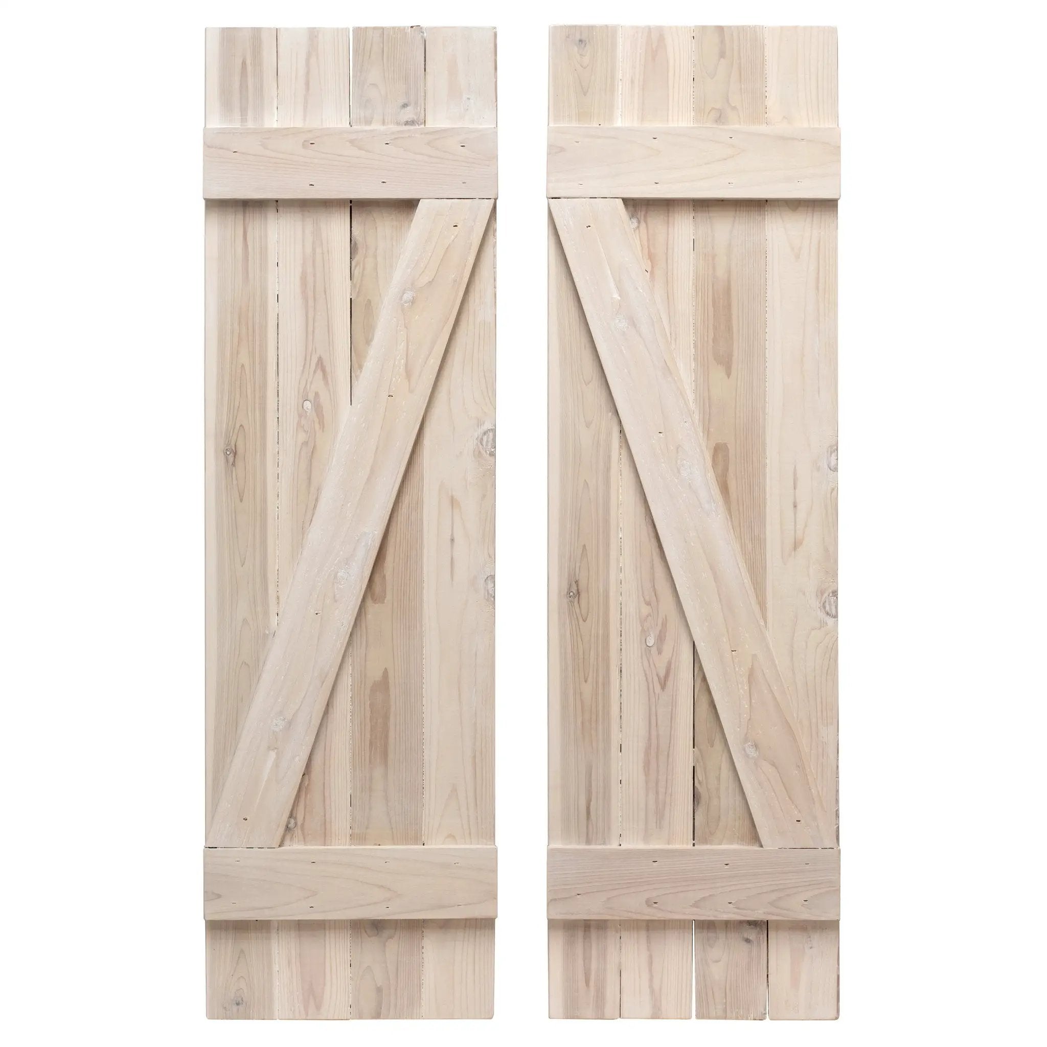 Z-Bar Exterior Wood Shutters - Cedar - Set of 2 by Dogberrycollections