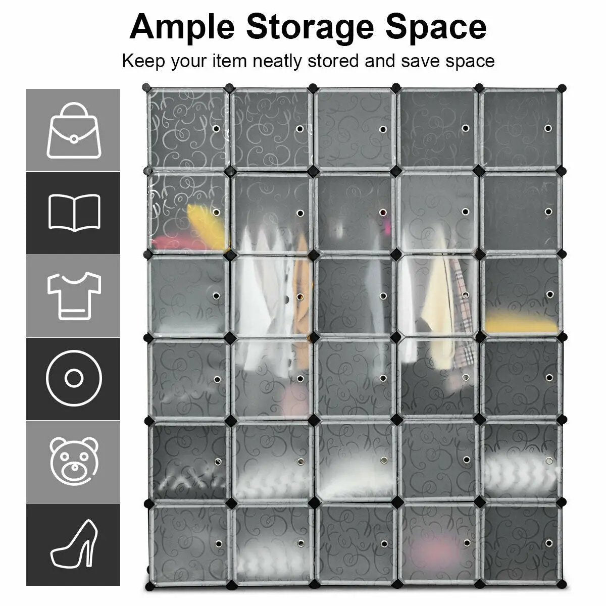 DIY 30 Cube Portable Closet Clothes Wardrobe Cabinet by DirectDeals