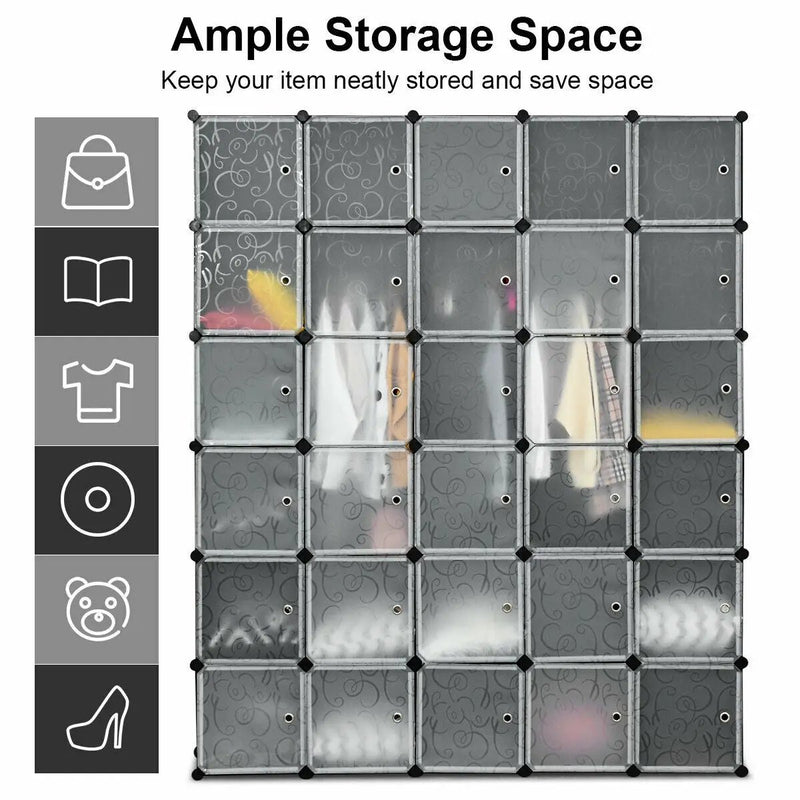 DIY 30 Cube Portable Closet Clothes Wardrobe Cabinet by DirectDeals