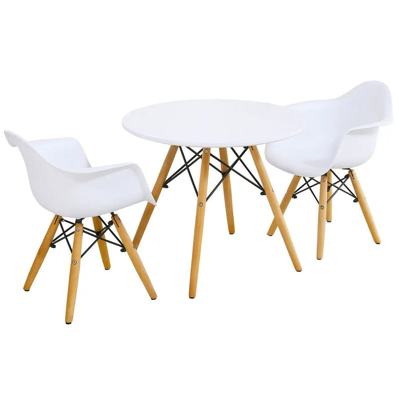 3 Pieces Kid's Modern Round Table Chair Set by DirectDeals
