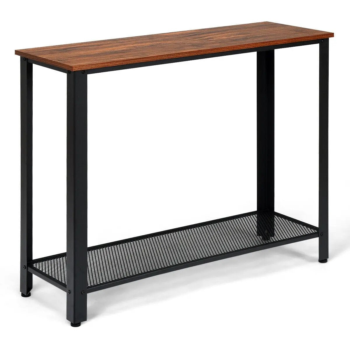 Metal Frame Wood Console Sofa Table with Storage Shelf by DirectDeals