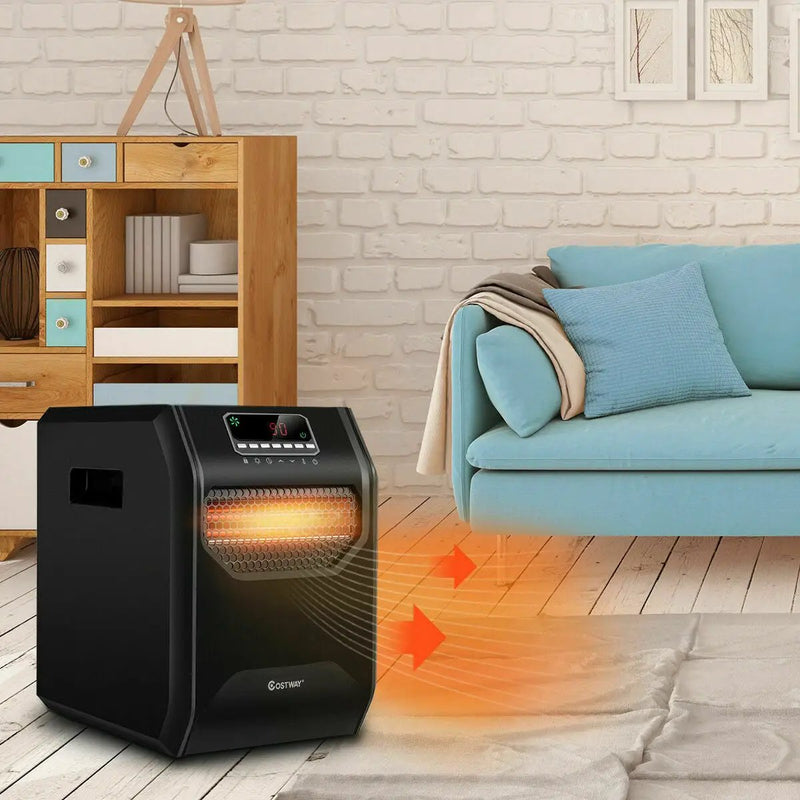 12 H Timer LED Remote Control Portable Electric Space Heater by DirectDeals