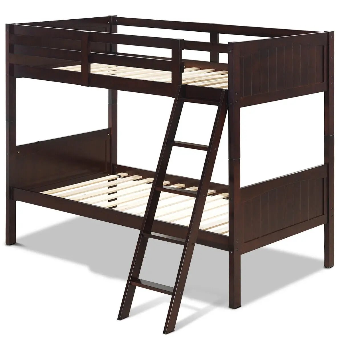 Twin Size Wooden Bunk Beds Convertible 2 Individual Beds by DirectDeals