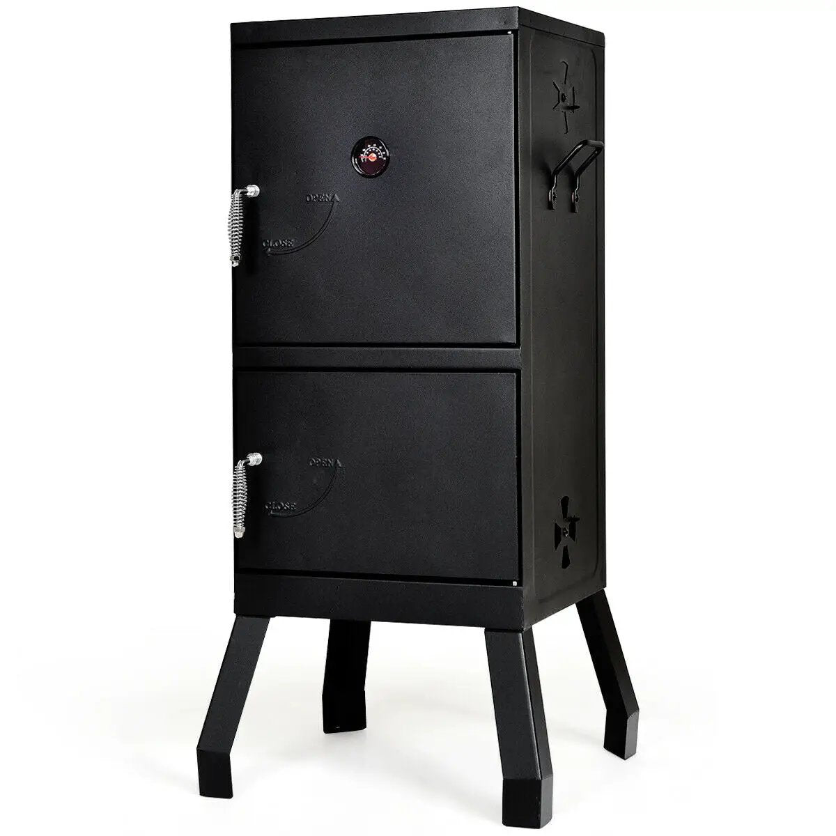 Vertical 2-Tier Outdoor Barbeque Grill with Temperature Gauge by DirectDeals
