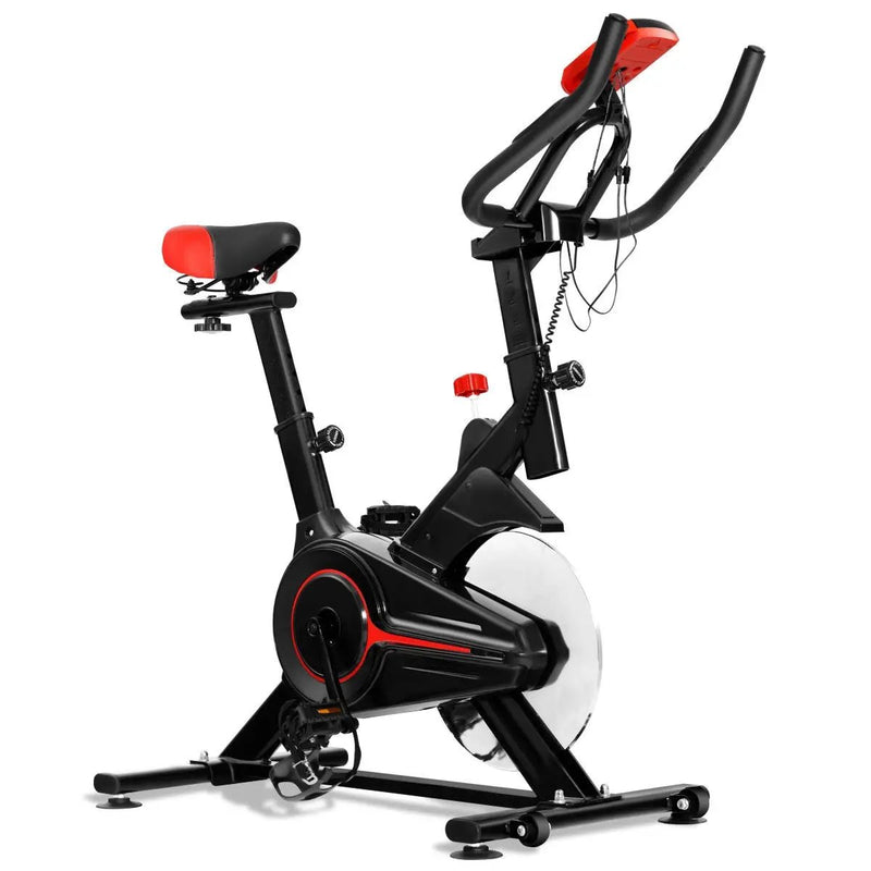 Indoor Exercise Bike Belt Driven Stationary Bike with Pulse Sensor & Phone Holder by DirectDeals