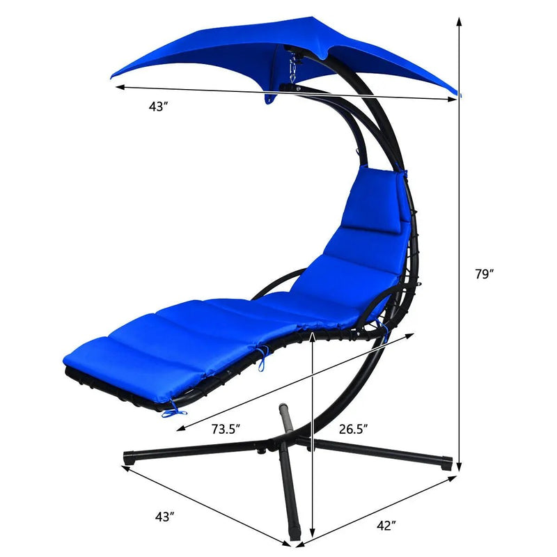 Hanging Stand Chaise Lounger Swing Chair with Pillow by DirectDeals