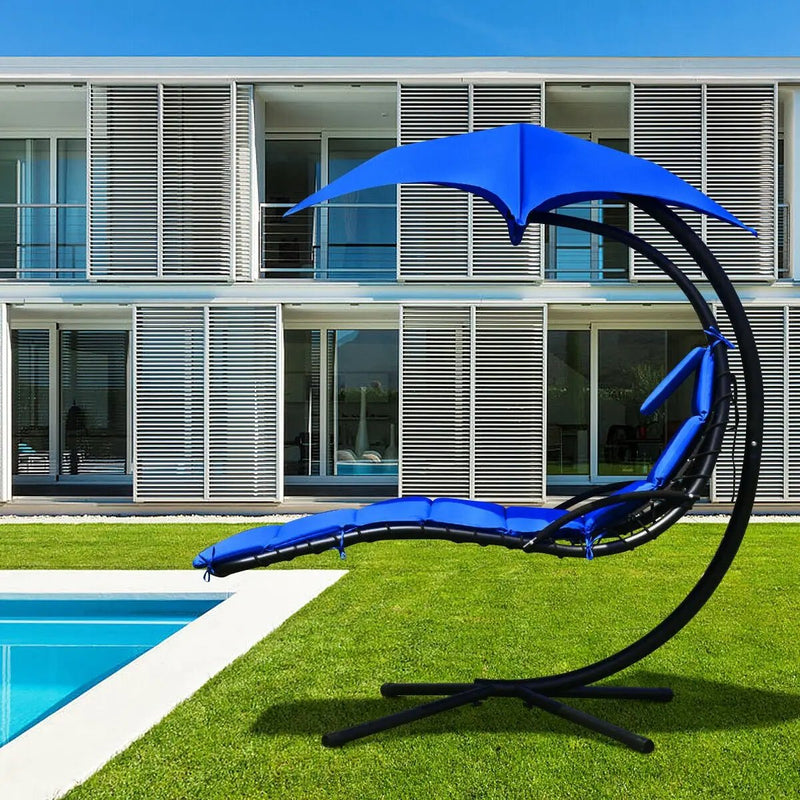 Hanging Stand Chaise Lounger Swing Chair with Pillow by DirectDeals