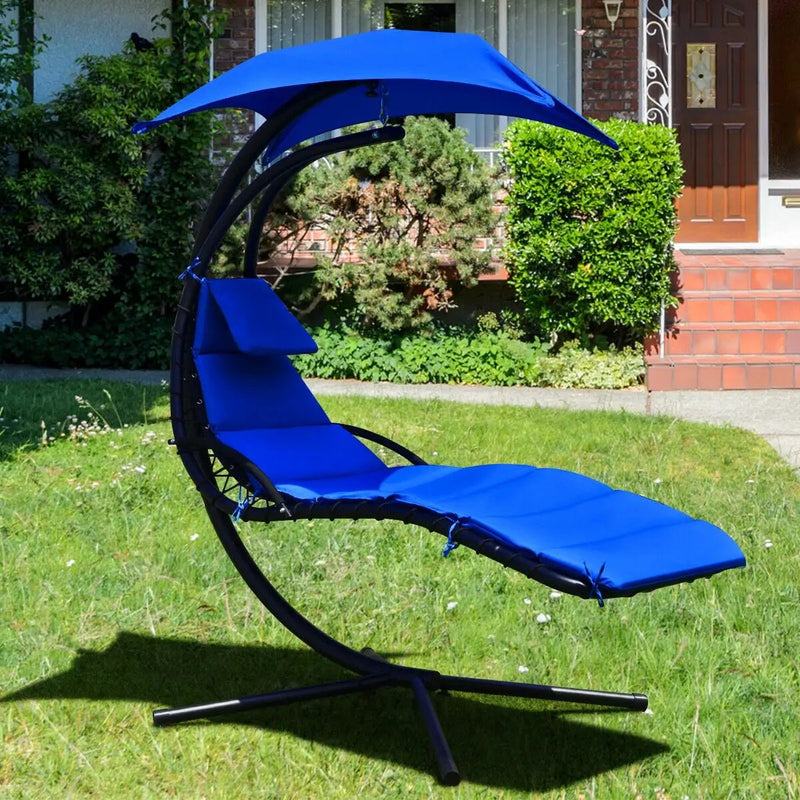 Hanging Stand Chaise Lounger Swing Chair with Pillow by DirectDeals