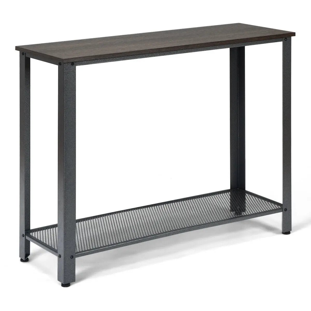 Metal Frame Wood Console Sofa Table with Storage Shelf by DirectDeals