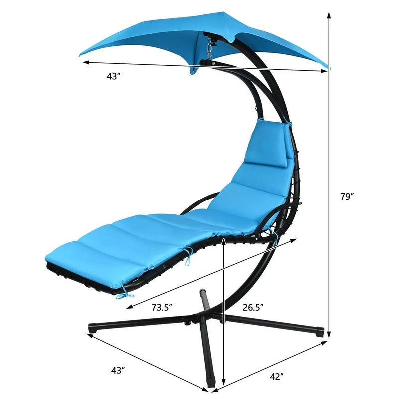 Hanging Stand Chaise Lounger Swing Chair with Pillow by DirectDeals