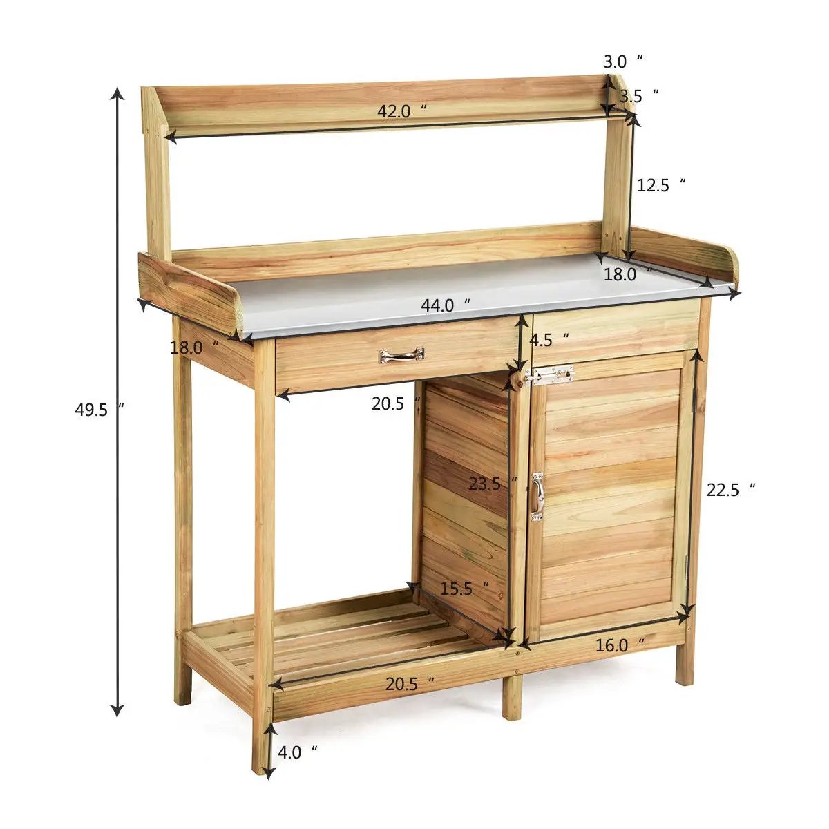 Outdoor Garden Wooden Work Station Potting Bench by DirectDeals