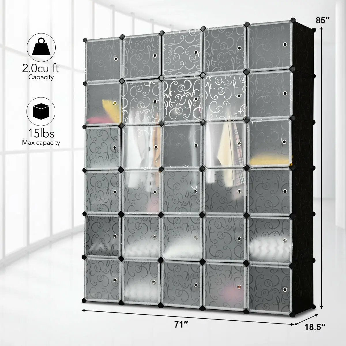 DIY 30 Cube Portable Closet Clothes Wardrobe Cabinet by DirectDeals
