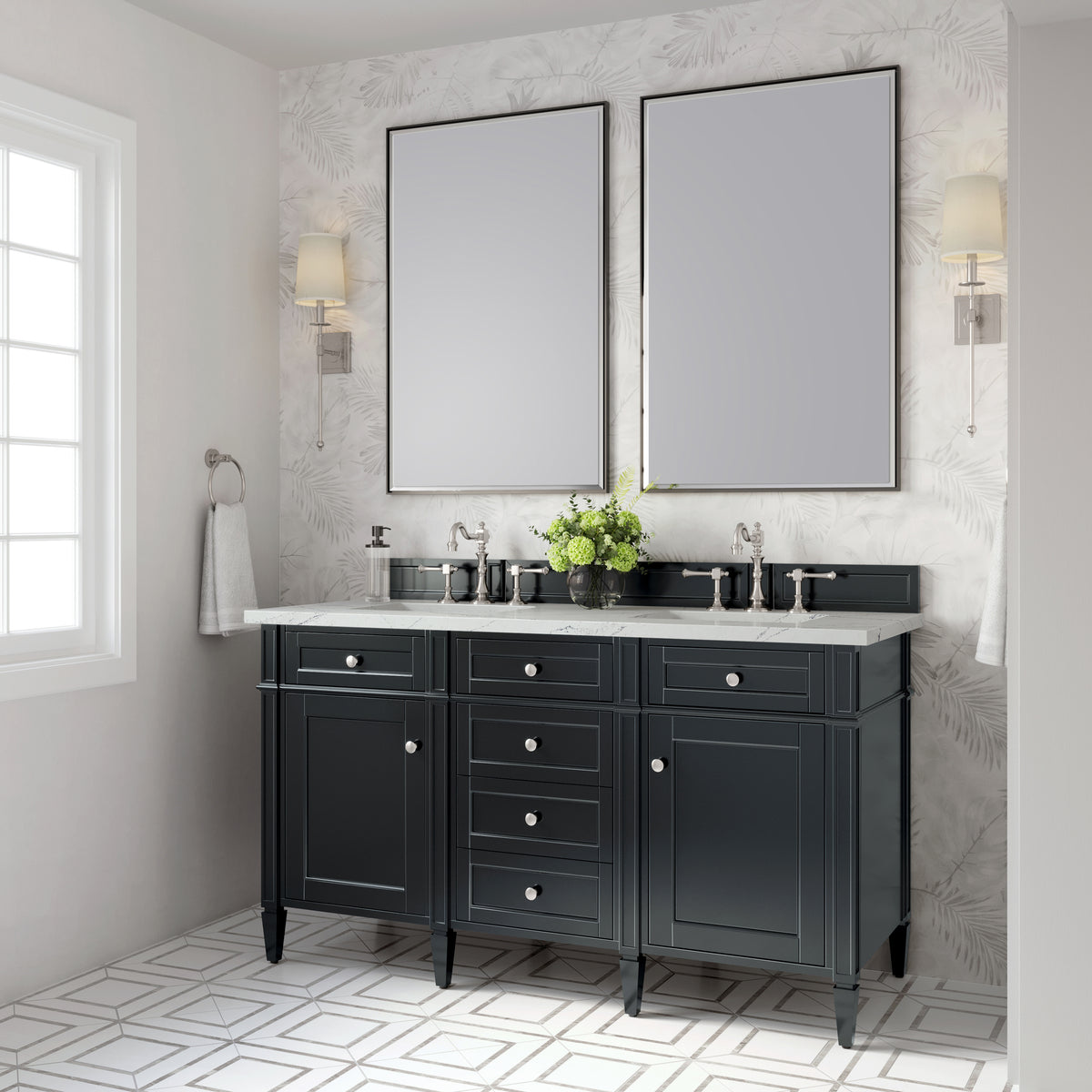 James Martin Brittany 60" Double Bathroom Vanity, Black Onyx, view 35
