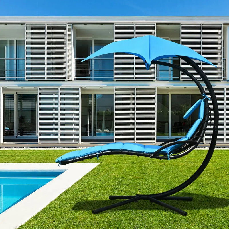 Hanging Stand Chaise Lounger Swing Chair with Pillow by DirectDeals