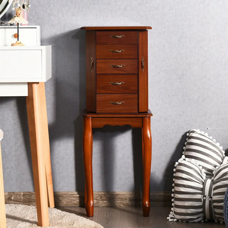 Standing Jewelry Box with 4 Drawers and 2 Side Doors by DirectDeals