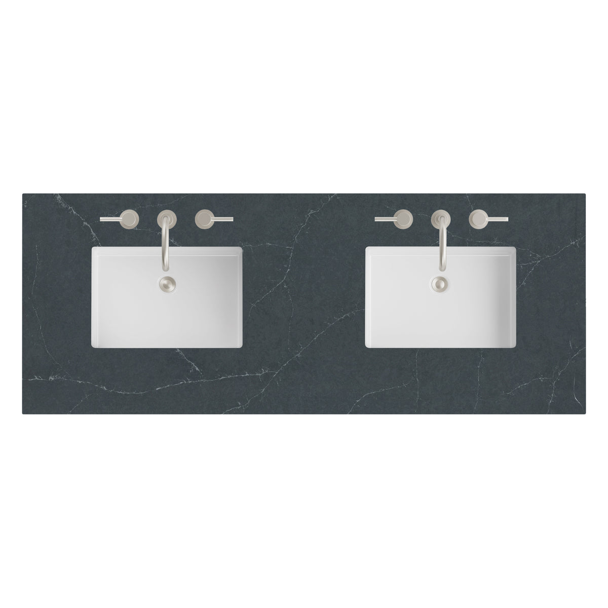 James Martin 60" Double Vanity Top with Charcoal Soapstone countertop